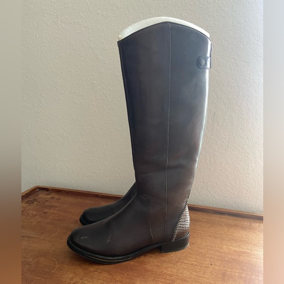 Arturo Chiang Falicity Tall Riding Boots Brown Zipper Detail Size 7.5 - Picture 8 of 15